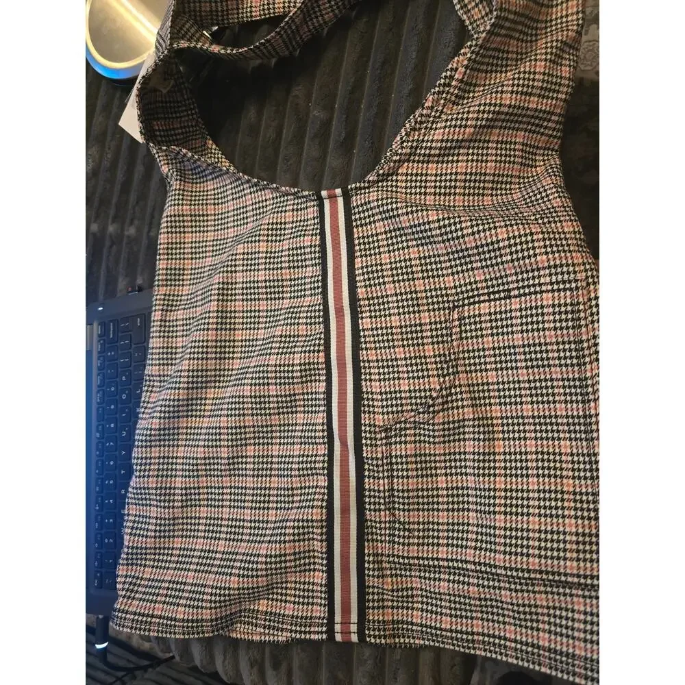 American Eagle Kids Houndstooth Pinafore Jumper Dress Size 12 NWT Hard to Find